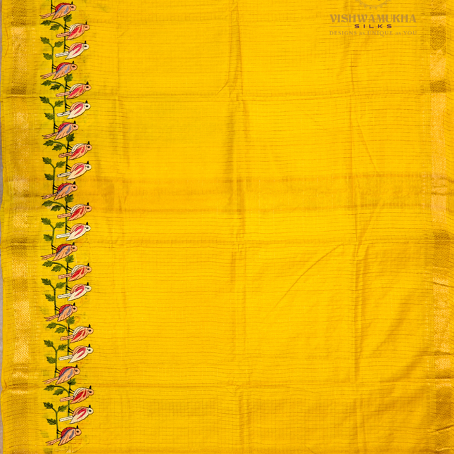 Chanderi saree-VSC34 Yellow (6)