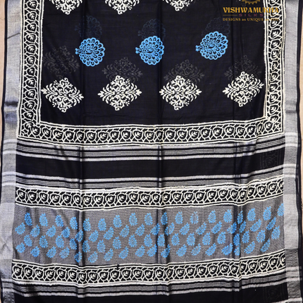 Linen Sarees-VSL19 Balck