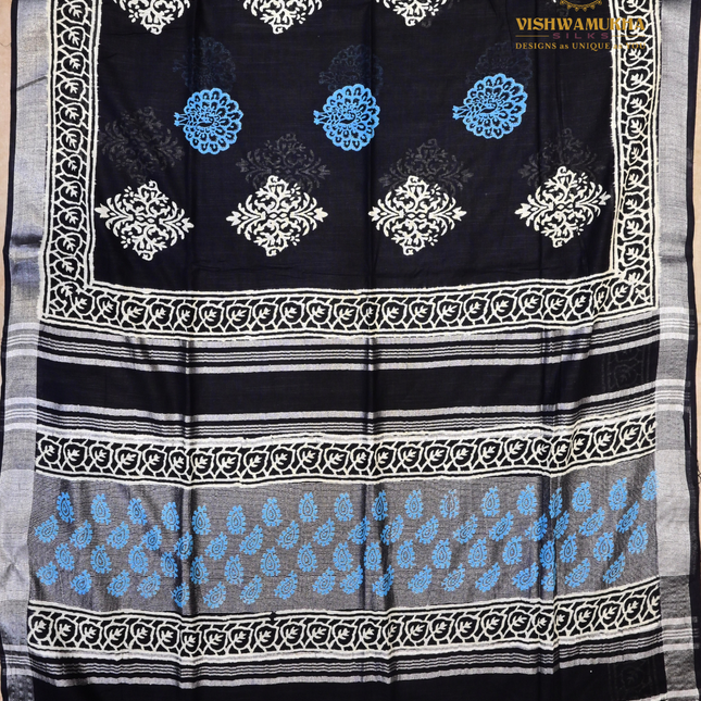 Linen Sarees-VSL19 Balck