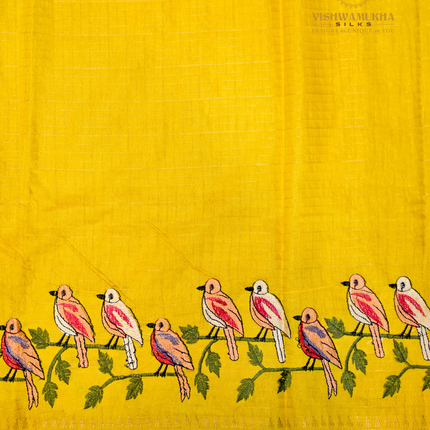 Chanderi saree-VSC34 Yellow (6)