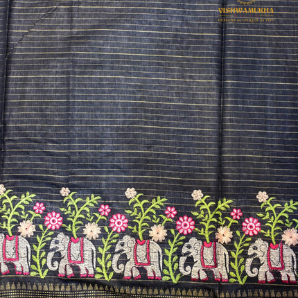Chanderi saree-VSC30 Black(6)