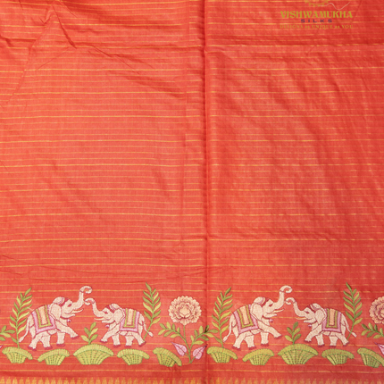 Chanderi saree-VSC28(1) Tomato