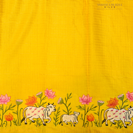 Chanderi saree-VSC32 Yellow (6)