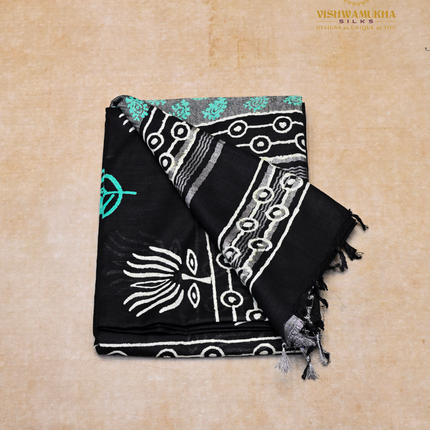 Linen Sarees-VSL20 Black