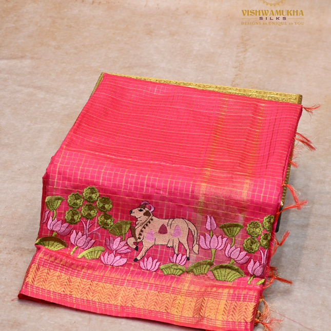 Chanderi saree-VSC27 Pink (6)