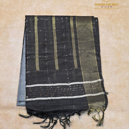 Chanderi Saree-VSC20 Gray