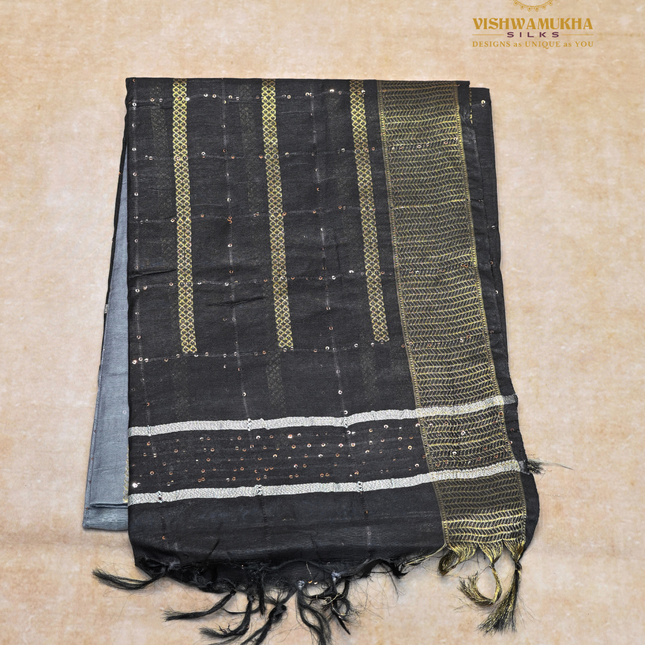Chanderi Saree-VSC20 Gray