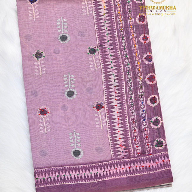 Chanderi Sarees-VSC40C Onion pink