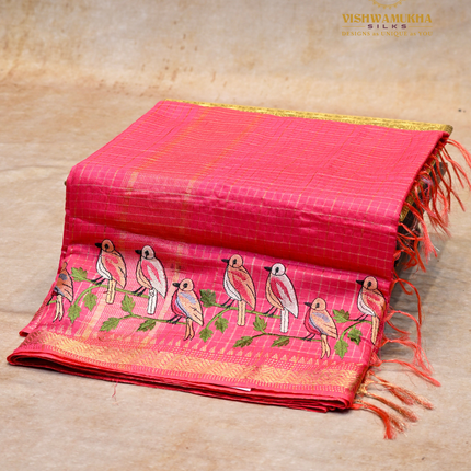 Chanderi saree-VSC34 Pink (7)
