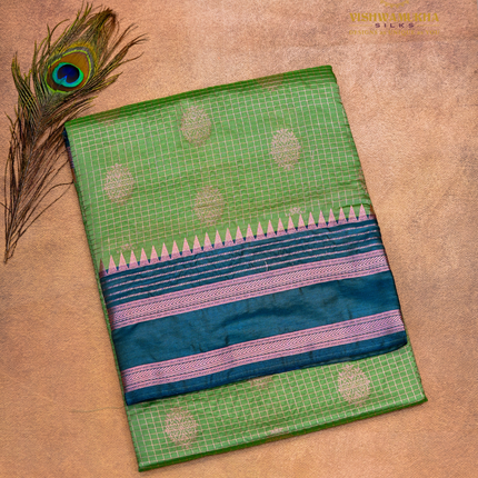 Semi Soft Pattu-VSSP49D  Apple green
