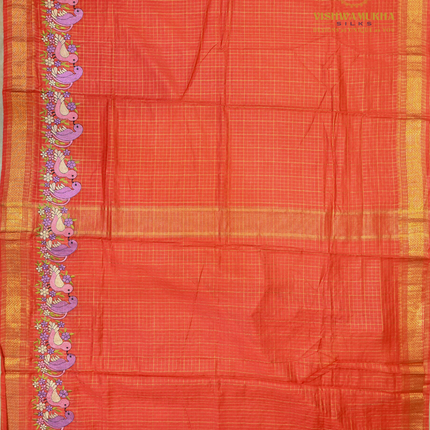 Chanderi saree-VSC33 Tomato (7)