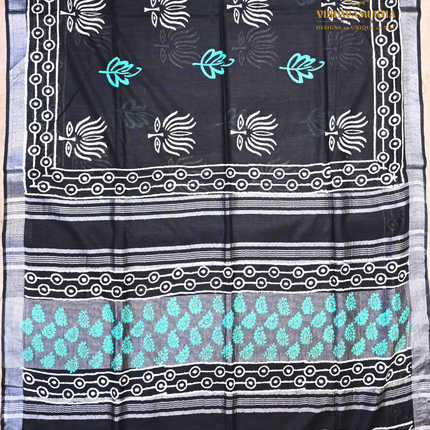Linen Sarees-VSL20 Black