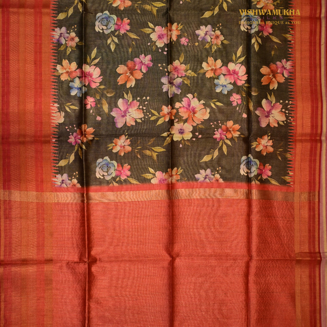 Semi Tussar-VSST9B Mehandi Green