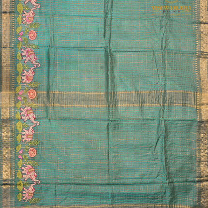 Chanderi saree-VSC28(2) Peacock blue