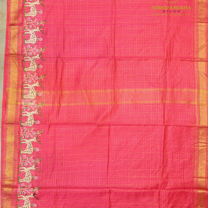 Chanderi saree-VSC29 Rani pink(7)