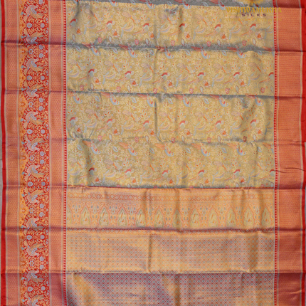 Semi pattu Meenakari-VSSP59G Sea blue