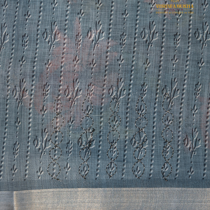 Linen Sarees-VSL09 Peacock blue