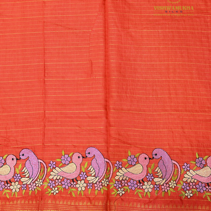 Chanderi saree-VSC33 Tomato (7)