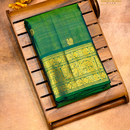 Pure Kanchipuram Silk-VSKP401 Emerald Green (Pre-Order 15Days)