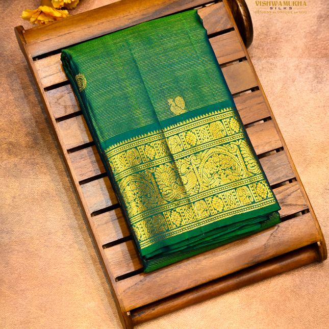 Pure Kanchipuram Silk-VSKP401 Emerald Green (Pre-Order 15Days)