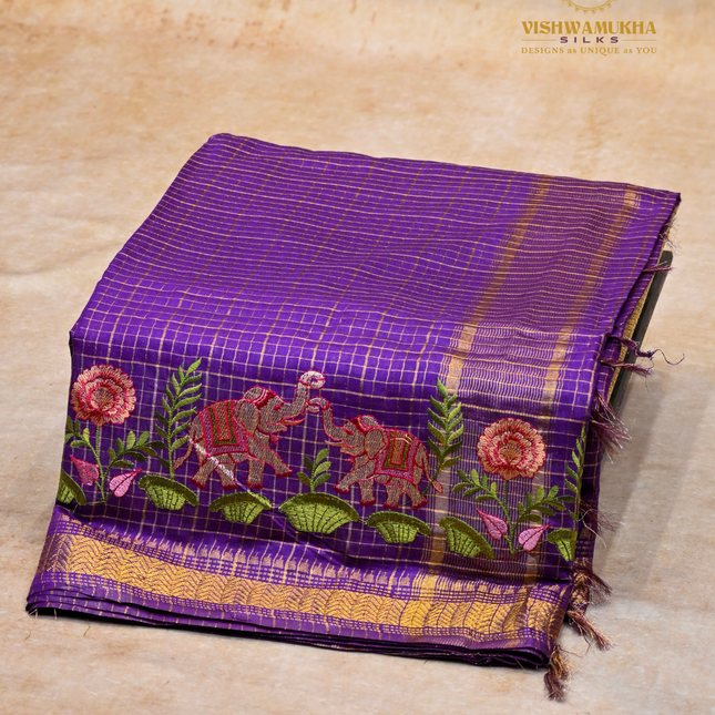 Chanderi saree-VSC28(4) Purple