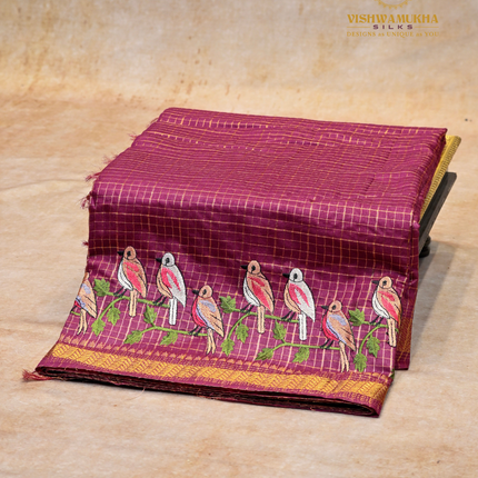 Chanderi saree-VSC34 Maroon(8)