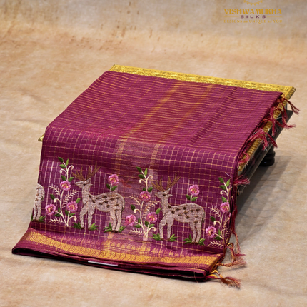 Chanderi saree-VSC29 Maroon (8)