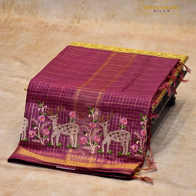 Chanderi saree-VSC29 Maroon (8)