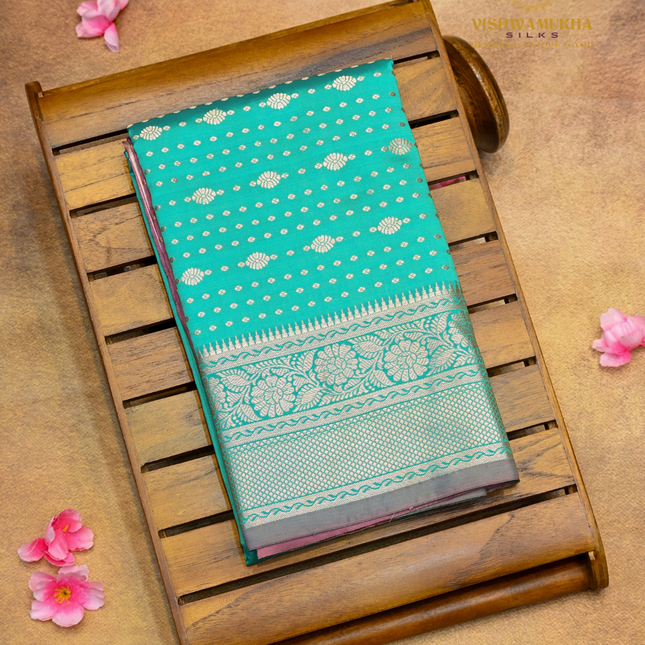 Semi Soft Pattu-VSSP52 Sea blue
