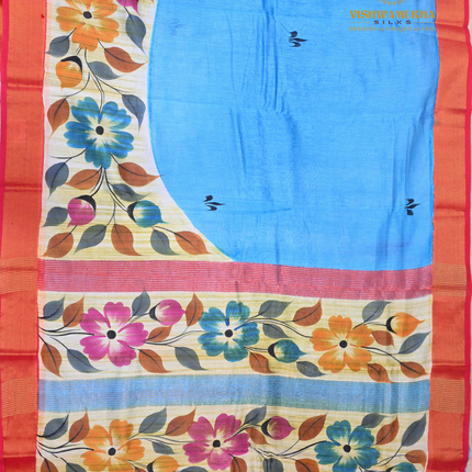 Chanderi Handprint-VSC51 blue