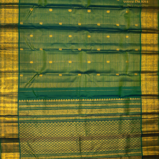 Pure Kanchipuram Silk-VSKP401 Emerald Green (Pre-Order 15Days)