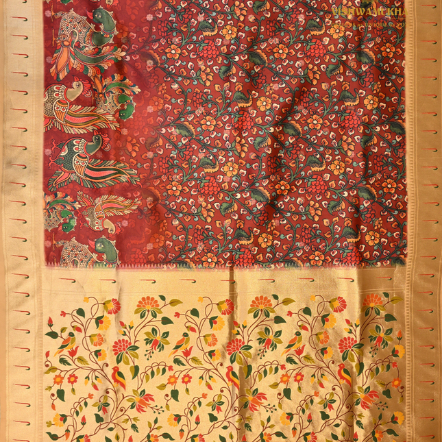 Semi Paithani-VSPT1A Maroon