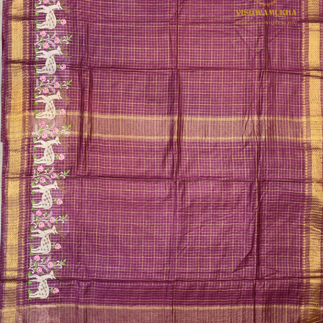 Chanderi saree-VSC29 Maroon (8)