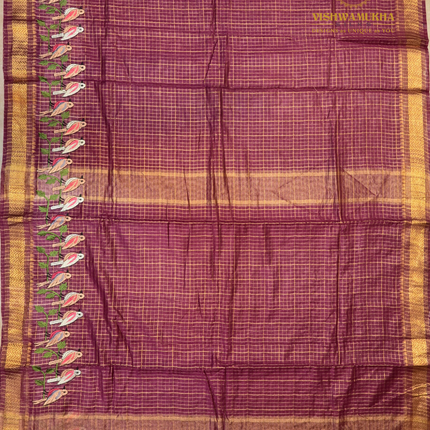 Chanderi saree-VSC34 Maroon(8)