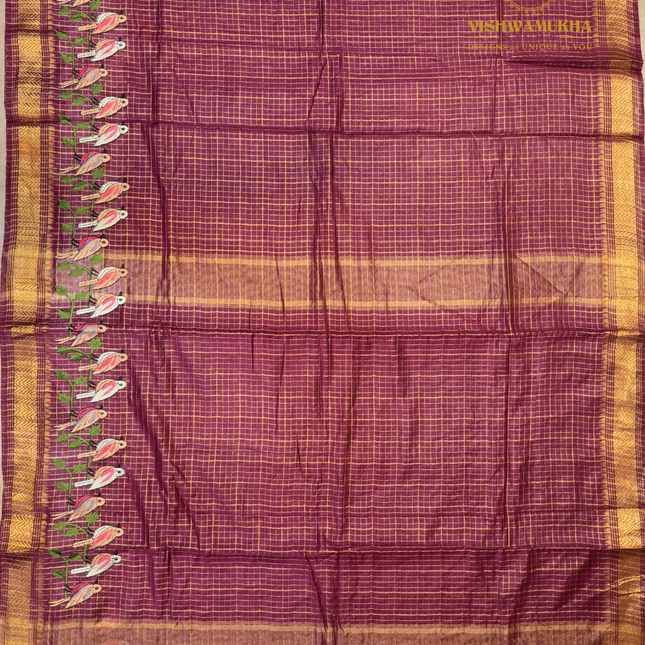 Chanderi saree-VSC34 Maroon(8)