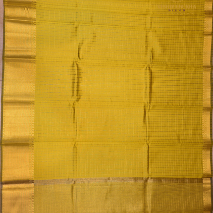 Banaras Vintage Sarees-VSBS3A Lemon green