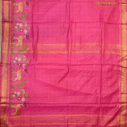 Chanderi saree-VSC31 Rani pink(8)