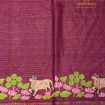 Chanderi saree-VSC27 Maroon (7)