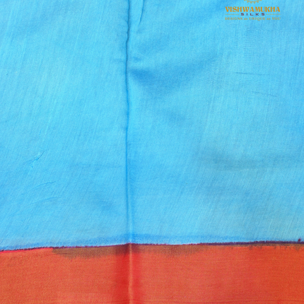Chanderi Handprint-VSC51 blue
