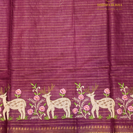 Chanderi saree-VSC29 Maroon (8)