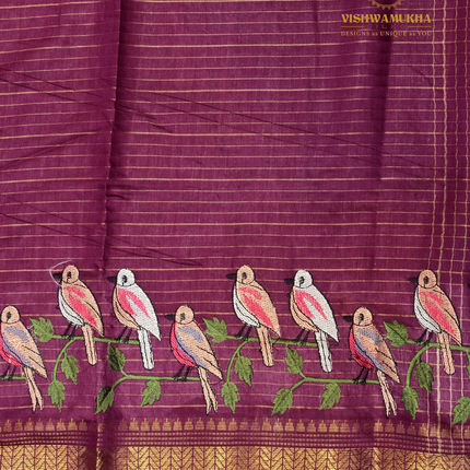Chanderi saree-VSC34 Maroon(8)