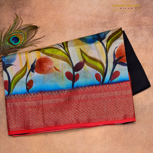 Chanderi Sarees-VSC43F Black