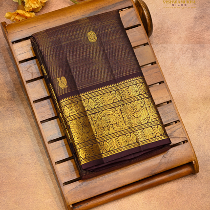 Pure Kanchipuram Silk-VSKP401 Brown (Pre-Order 15Days)