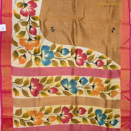 Chanderi Handprint-VSC51A Brown