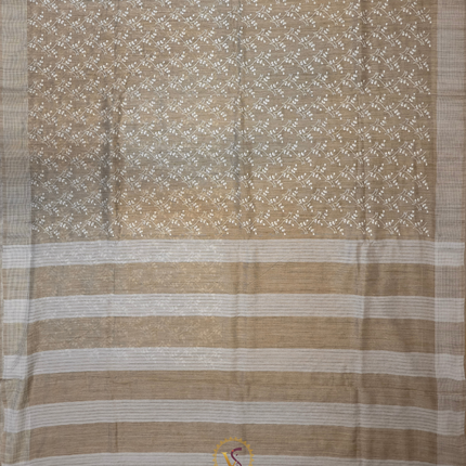 Jute Tussar Chikankari-VSJTC1A Tussar Color