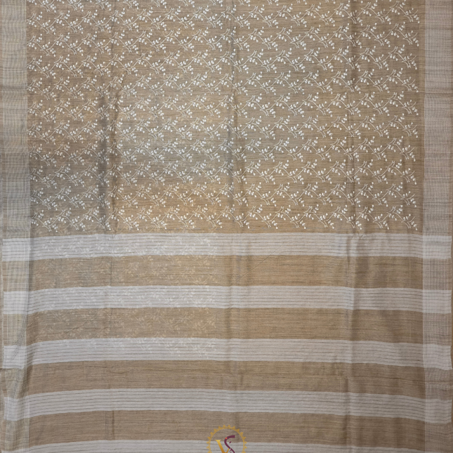 Jute Tussar Chikankari-VSJTC1A Tussar Color