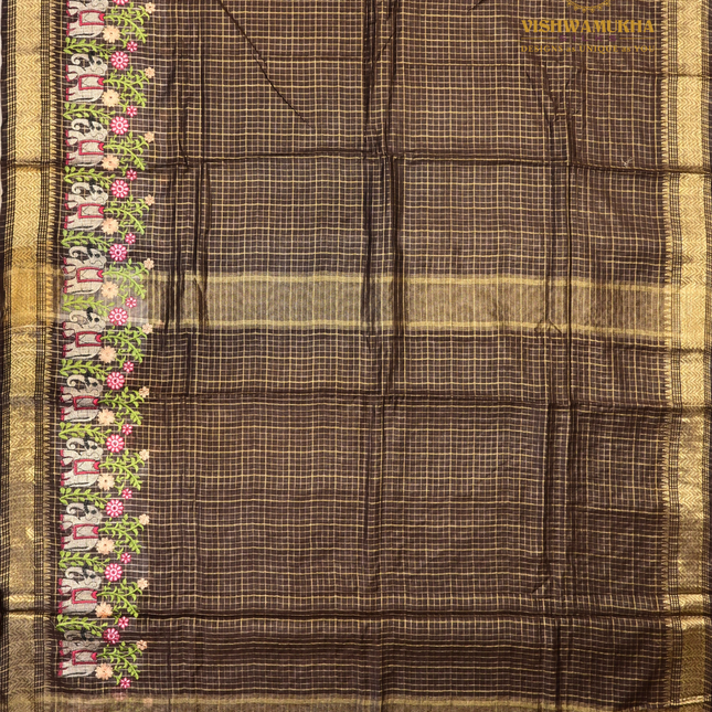 Chanderi saree-VSC30 Brown