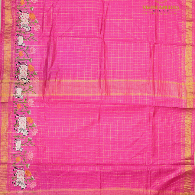 Chanderi saree-VSC32 Rani pink