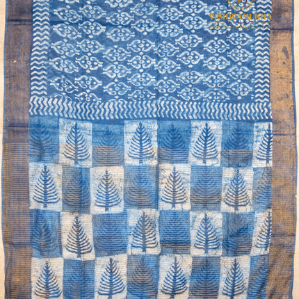 Chanderi Saree-VSC1 Indigo Blue