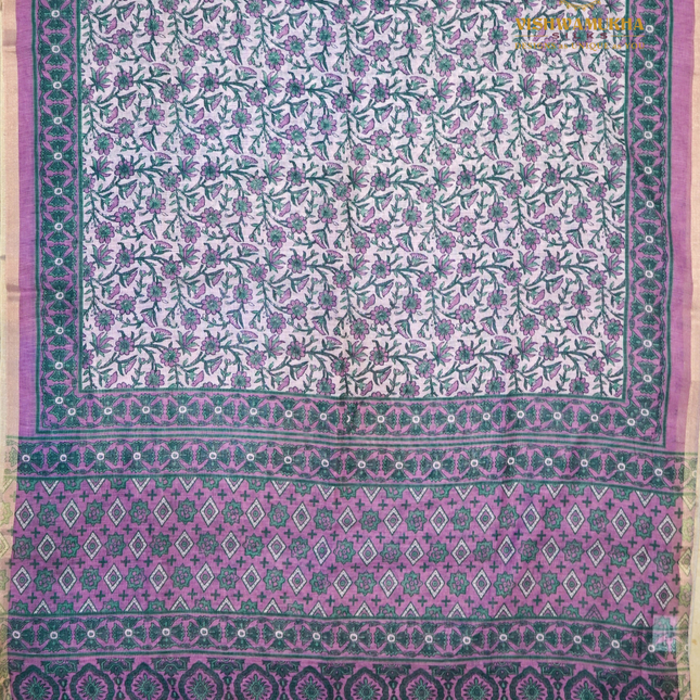 Linen Sarees-VSL13 Lavender